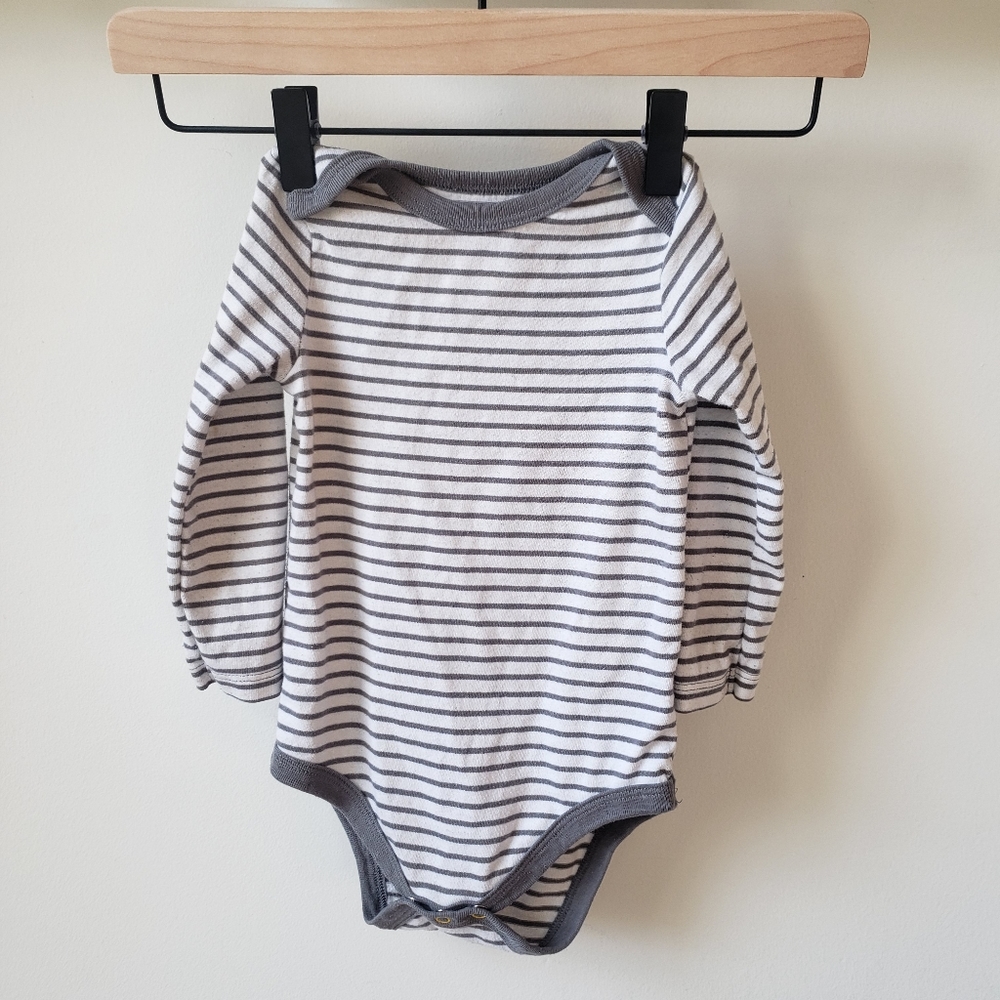 5 for $12/ Gray striped long sleeves onsie
